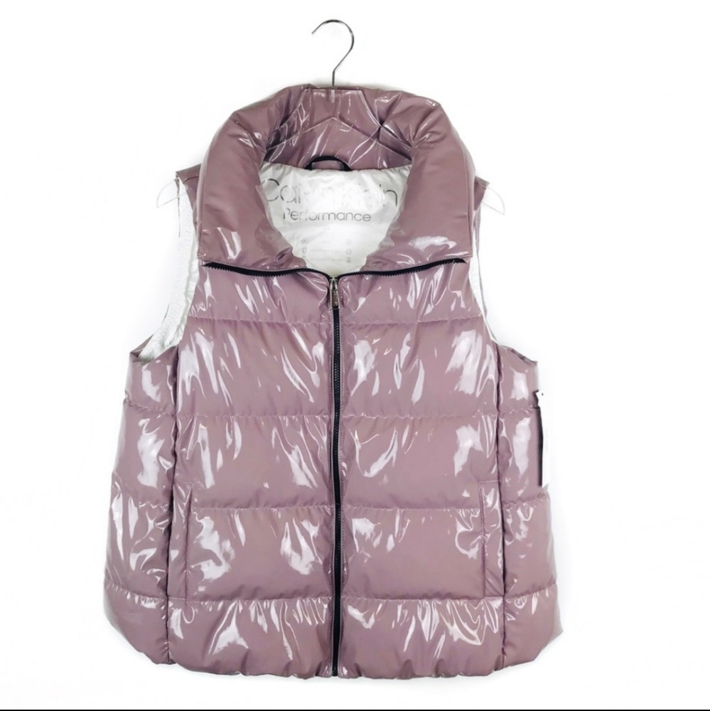 Calvin Klein Lilac High Gloss Vinyl Puffer Vest